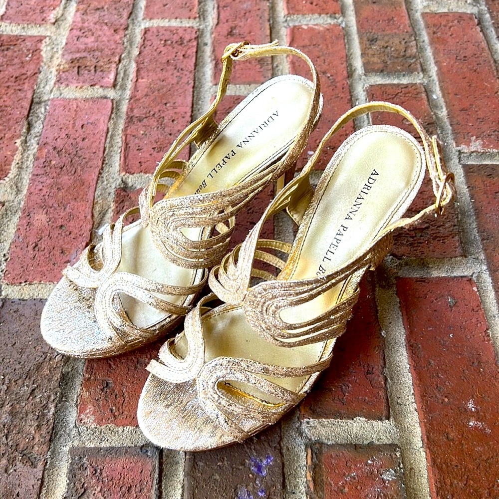 Adrianna Papell Boutique Gold Heels